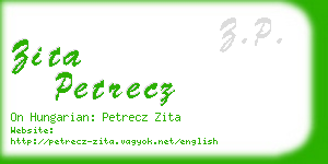 zita petrecz business card